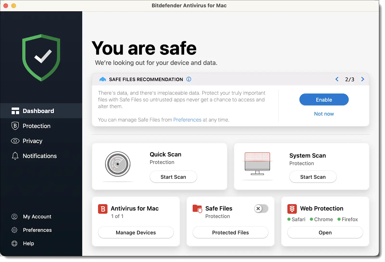 Program Bitedefender na Macu
